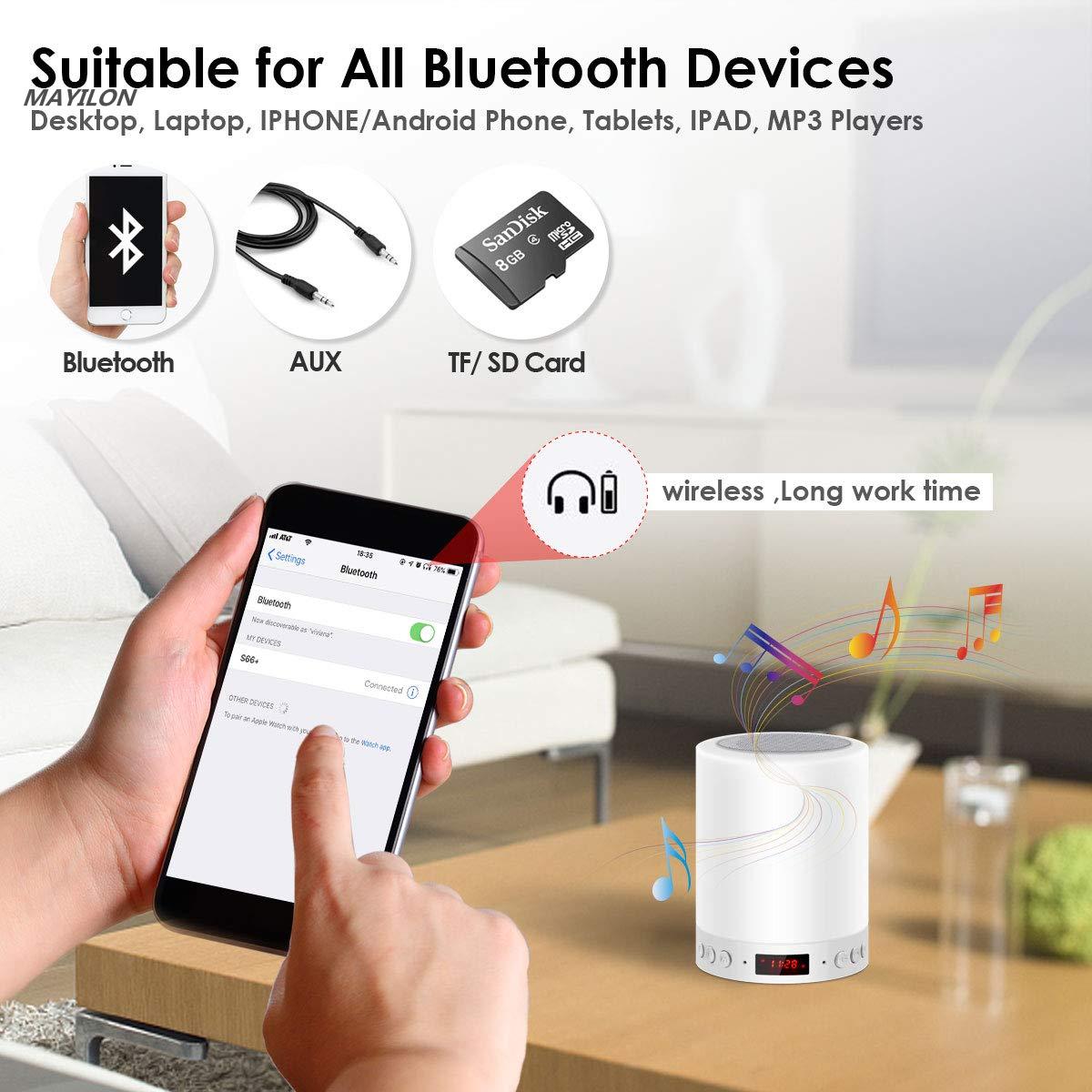 Colorful Night Light With Wireless Bluetooth Speaker