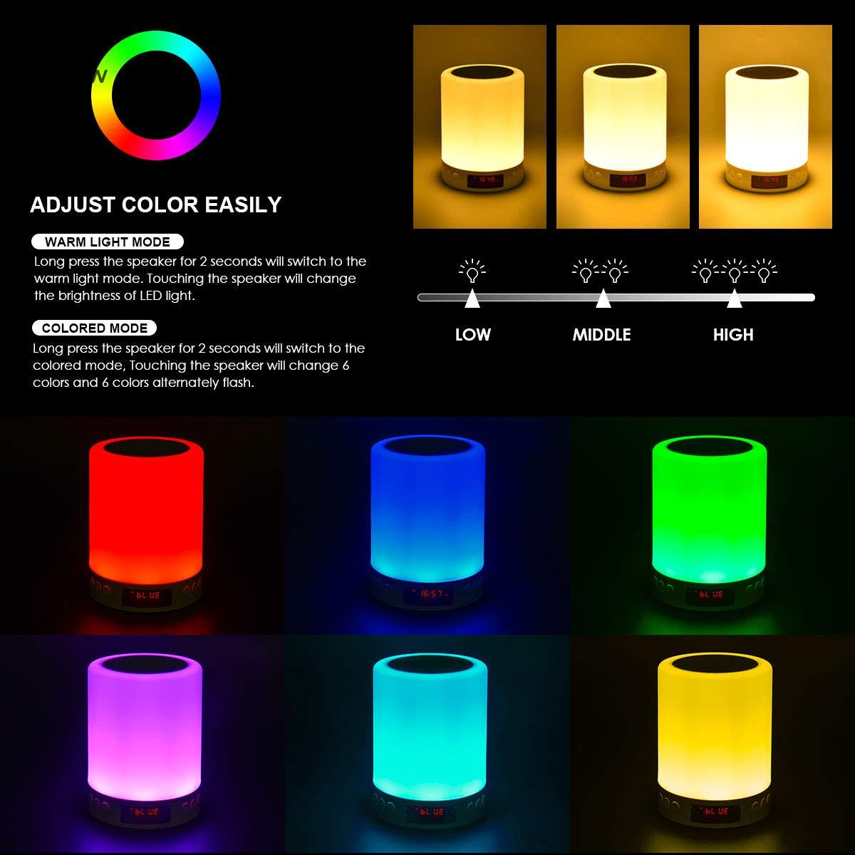 Colorful Night Light With Wireless Bluetooth Speaker