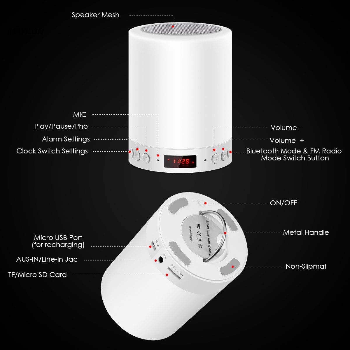 Colorful Night Light With Wireless Bluetooth Speaker