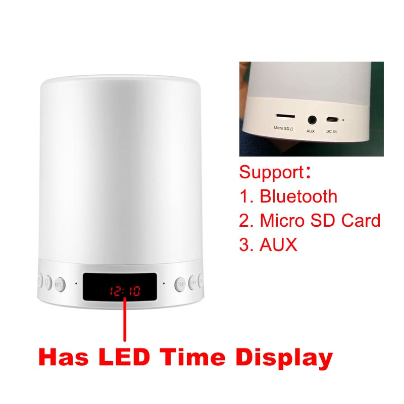 Night Light with Bluetooth Speaker Portable Wireless